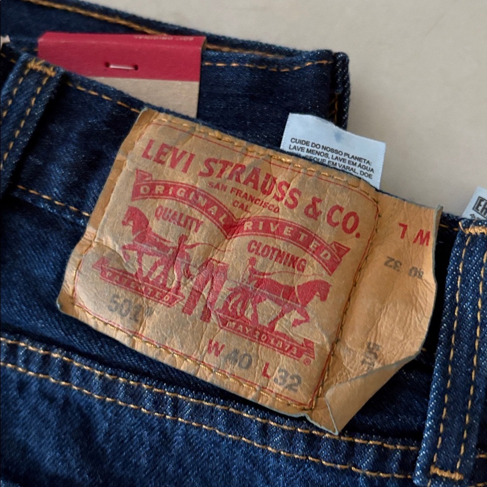 NWT $95 men’s 40/32 Levi’s 501 button down jeans 1748 - Picture 7 of 8
